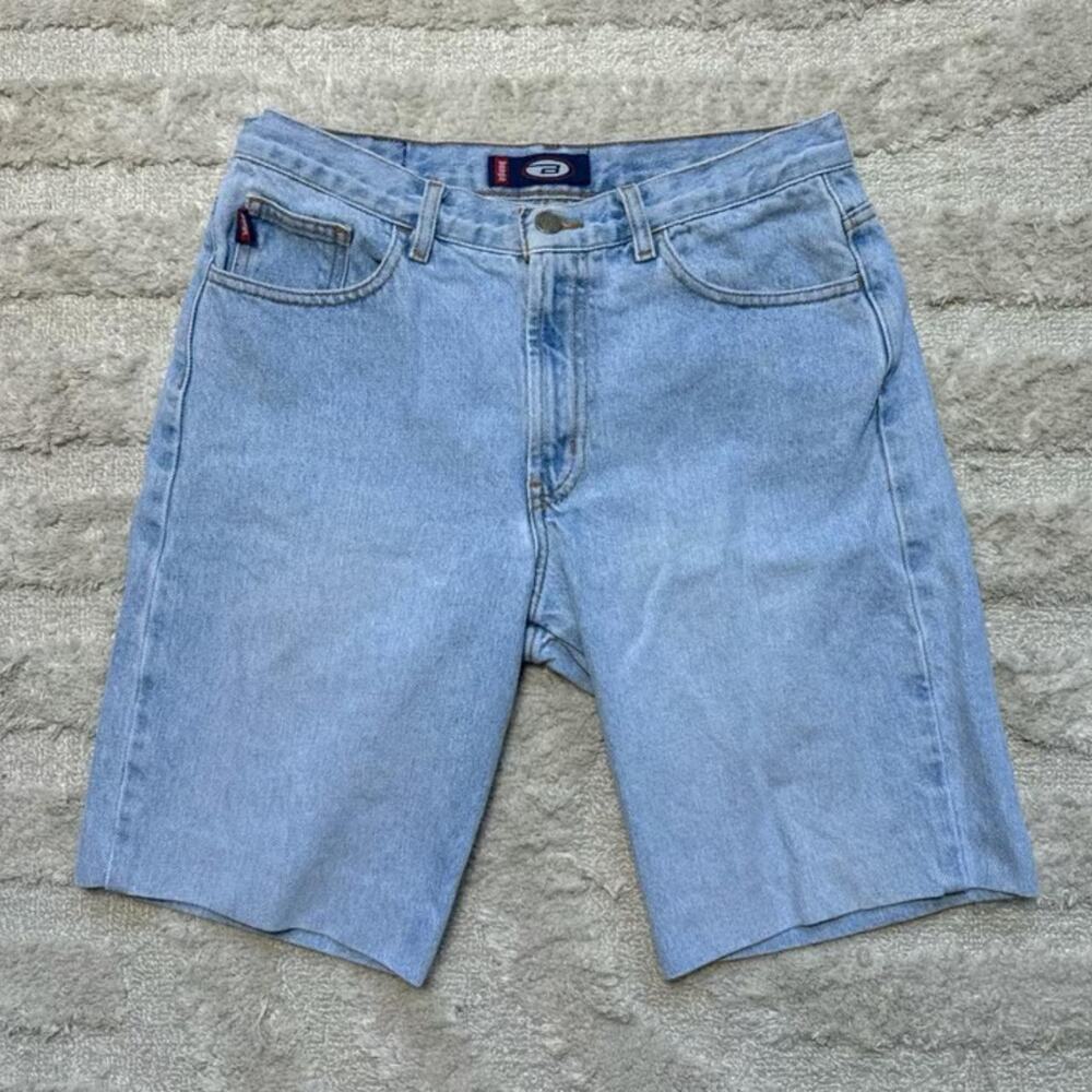 Bongo Light Wash 100% Cotton Long Denim Skater Jorts Shorts Size 9